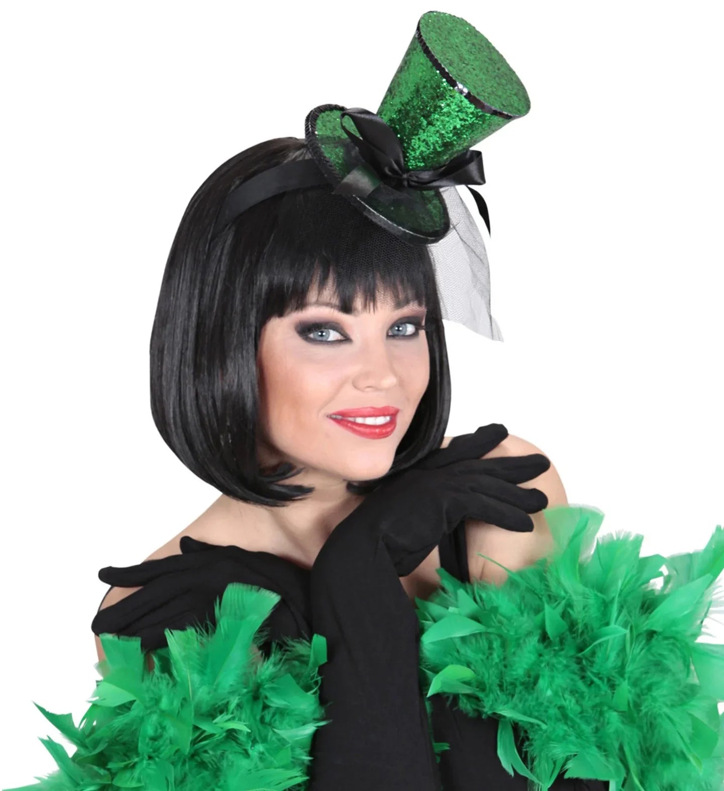 Mini Chistera Verde con Diadema Sombreros y Gorros Widmann